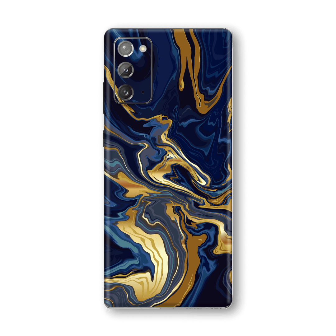 Samsung Galaxy NOTE 20 Print Printed Custom SIGNATURE Ocean Blue & Gold Luxury Skin Wrap Sticker Decal Cover Protector by EasySkinz