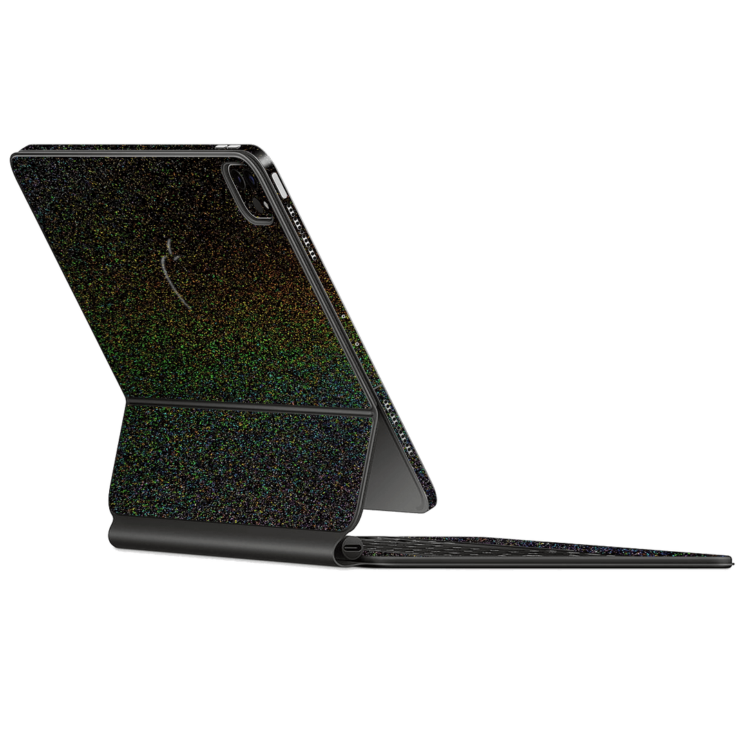 Magic Keyboard for iPad Pro 12.9" M1 (5th Gen, 2021) Glossy GALAXY Black Milky Way Rainbow Sparkling Metallic Gloss Finish Skin Wrap Sticker Decal Cover Protector by EasySkinz | EasySkinz.com