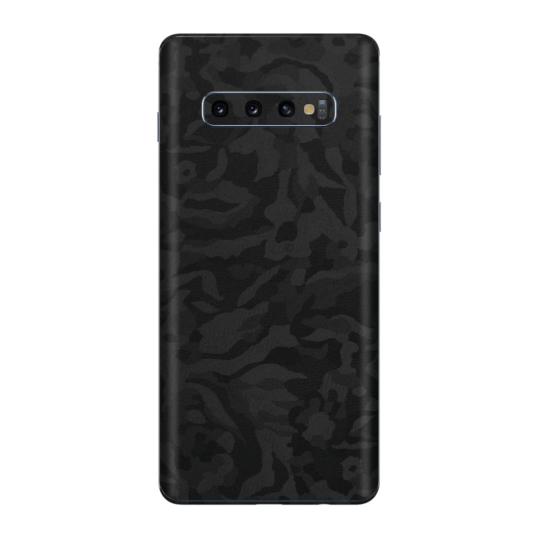 Samsung Galaxy S10 Black Camo Camouflage 3D Textured Skin Wrap Decal Protector | EasySkinz