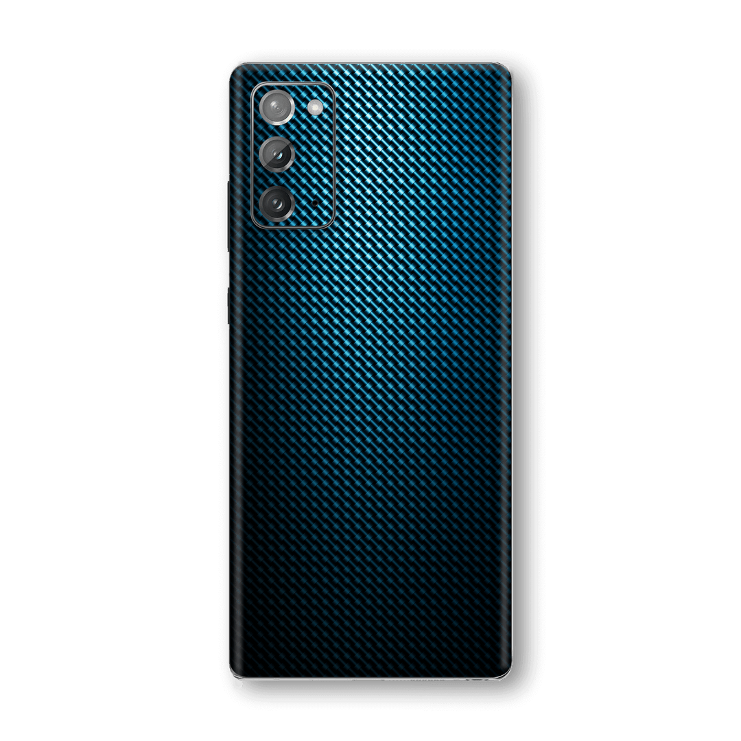 Samsung Galaxy NOTE 20 Print Printed Custom Signature Blue Grid Carbon Abstract Skin Wrap Decal by EasySkinz