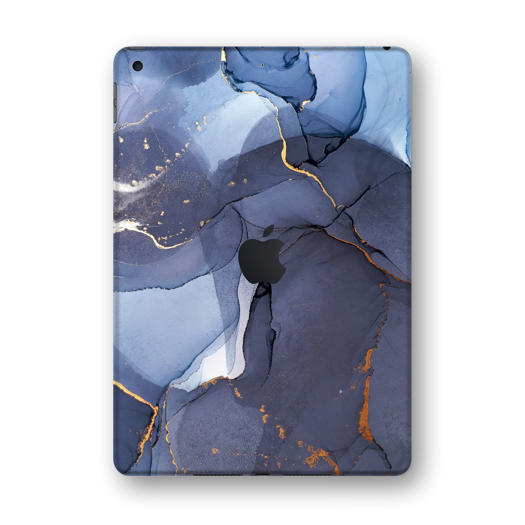 iPad 10.2" (7th Gen, 2019) SIGNATURE AGATE GEODE Pigeon Blue-Gold Skin Wrap Sticker Decal Cover Protector by EasySkinz