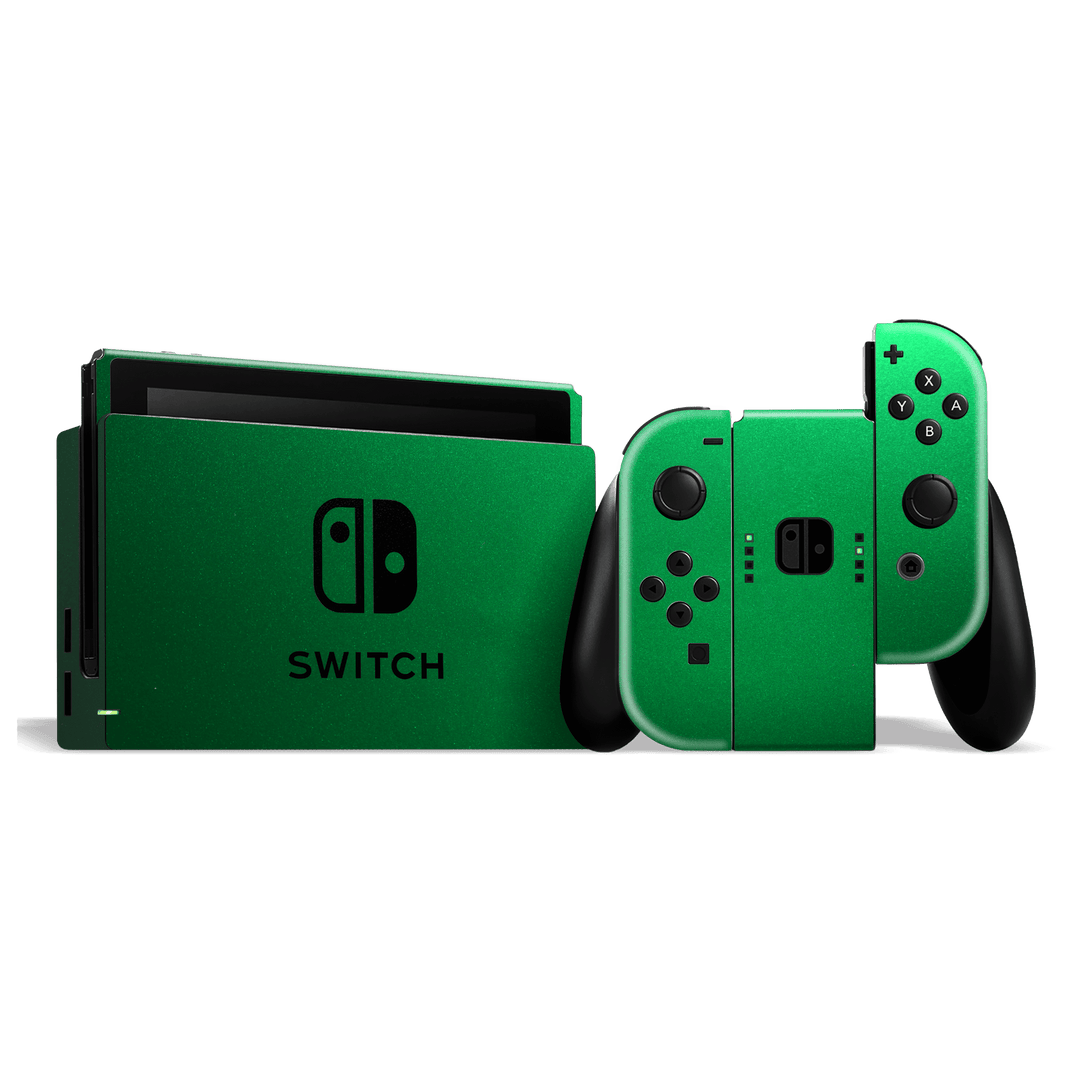 Nintendo SWITCH Glossy 3M VIPER GREEN Metallic Skin Wrap Sticker Decal Cover Protector by EasySkinz