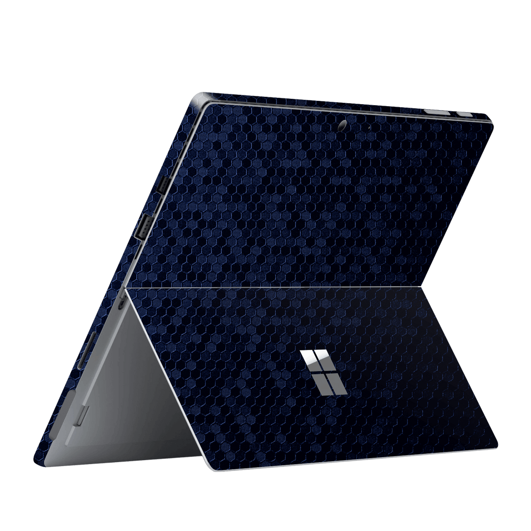 Microsoft Surface Pro 6 Luxuria Navy Blue Honeycomb 3D Textured Skin Wrap Sticker Decal Cover Protector by EasySkinz