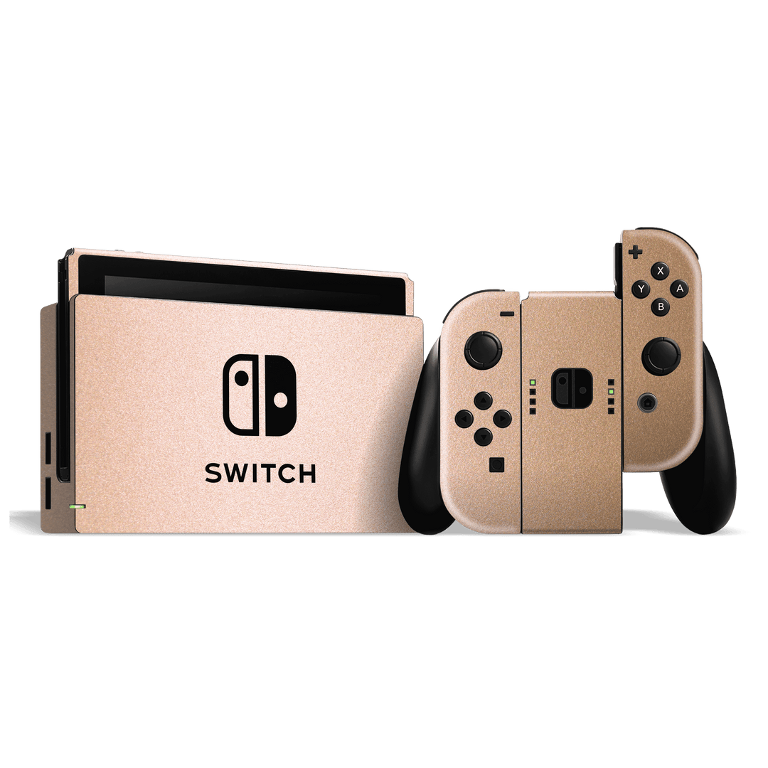 Nintendo SWITCH Luxuria Rose Gold Metallic Skin Wrap Sticker Decal Cover Protector by EasySkinz